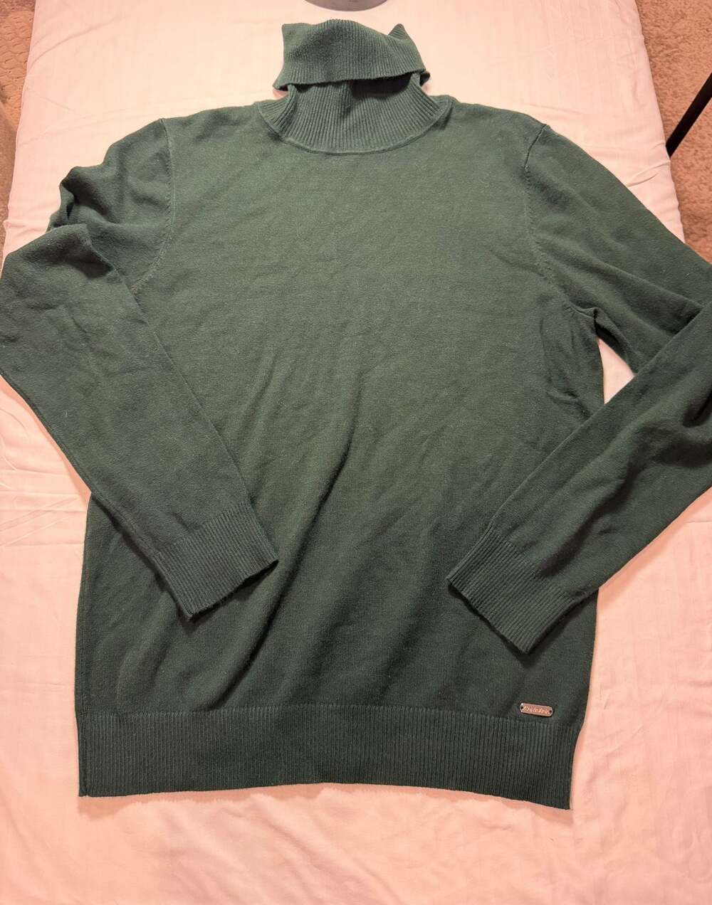 Calvin Klein Dark Green Turtleneck Long Sleeve Sweater Size L